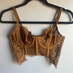 Anthro Giselle Lace Bustier Corset Top Coquette Romantic Y2K Lingerie Sz S